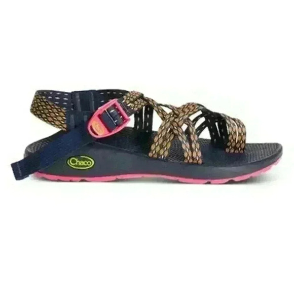 Chaco Shoes - Women's Chaco Sandals - Navy/Orange - Size 6